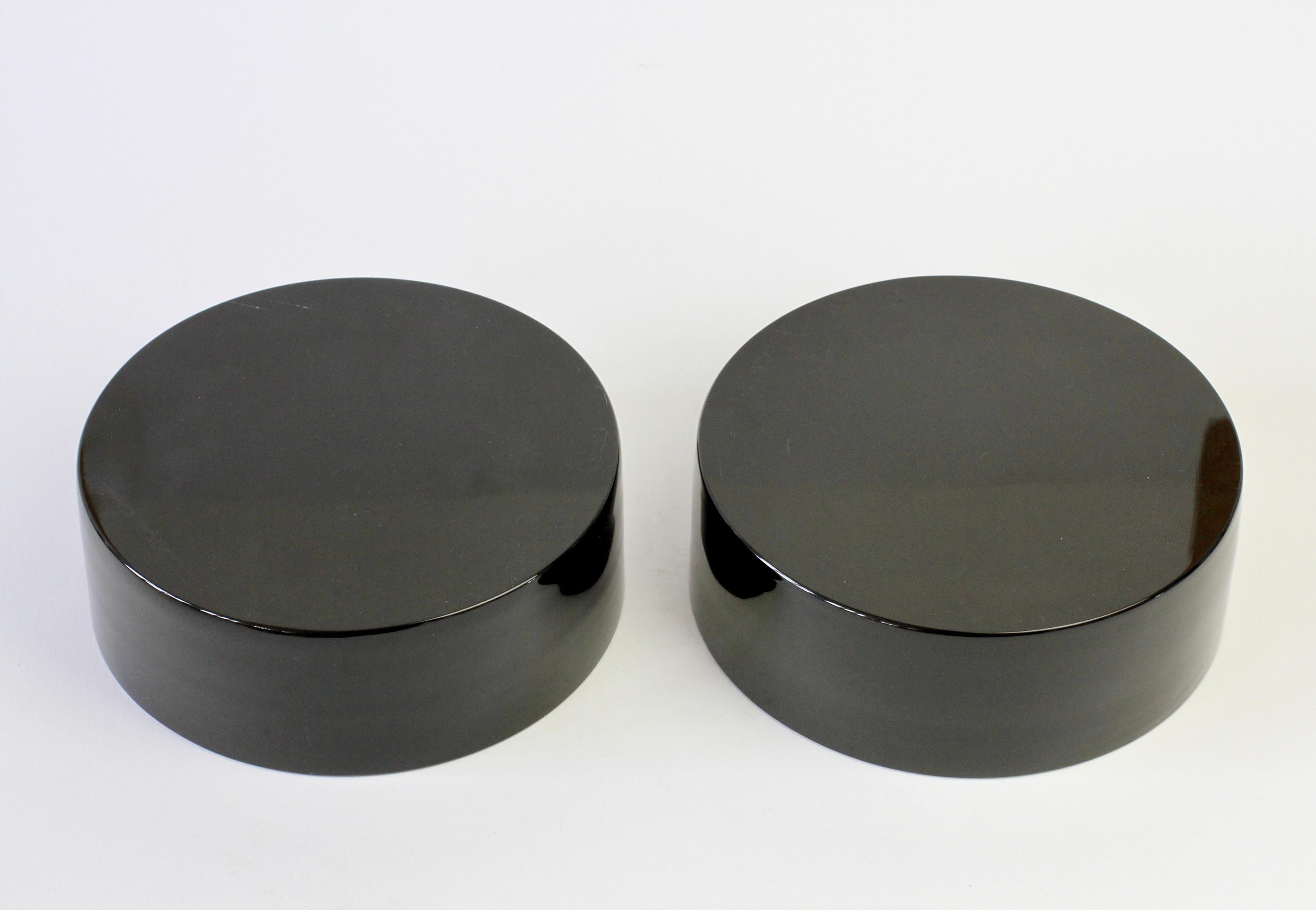 Seguso Huge Pair of Black Murano Glass Bowls / Ashtrays Mario Pinzoni Att. 1980s For Sale 3