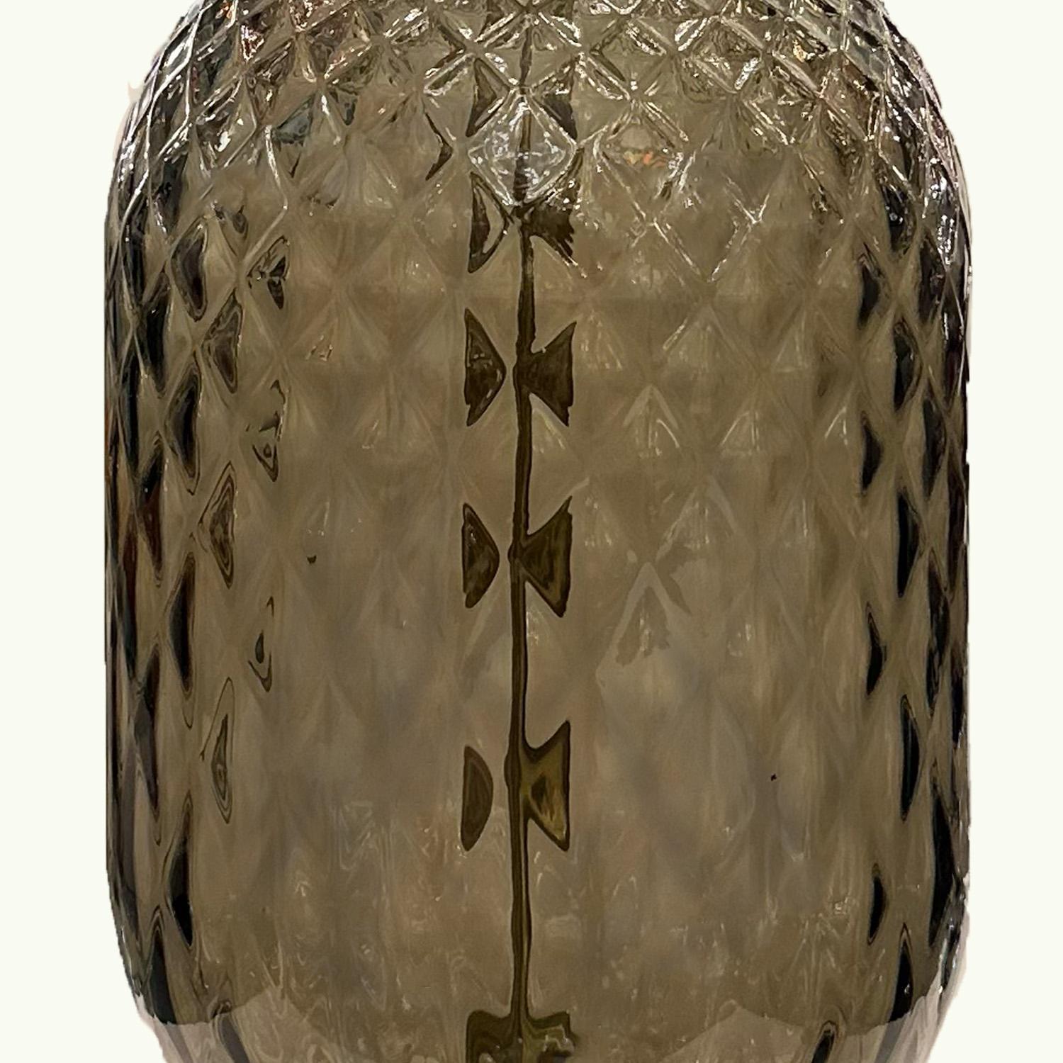 Fait main Lampes de table en verre Murano Rigadin inspirées de Seguso. en vente