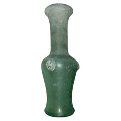 Seguso iridescent corrosion green Murano glass vase for Cenadese