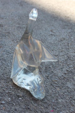 Seguso Iridescent Murano Glass Duck from the 1950s Midcentury