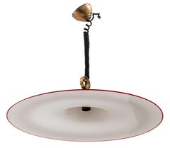Seguso Italian Murano Glass Saucer Pendant Light