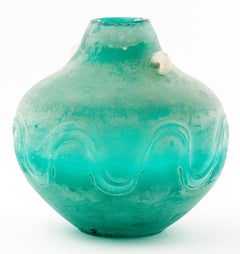 Seguso Italian Post-Modern Murano Scavo Art Glass Vessel