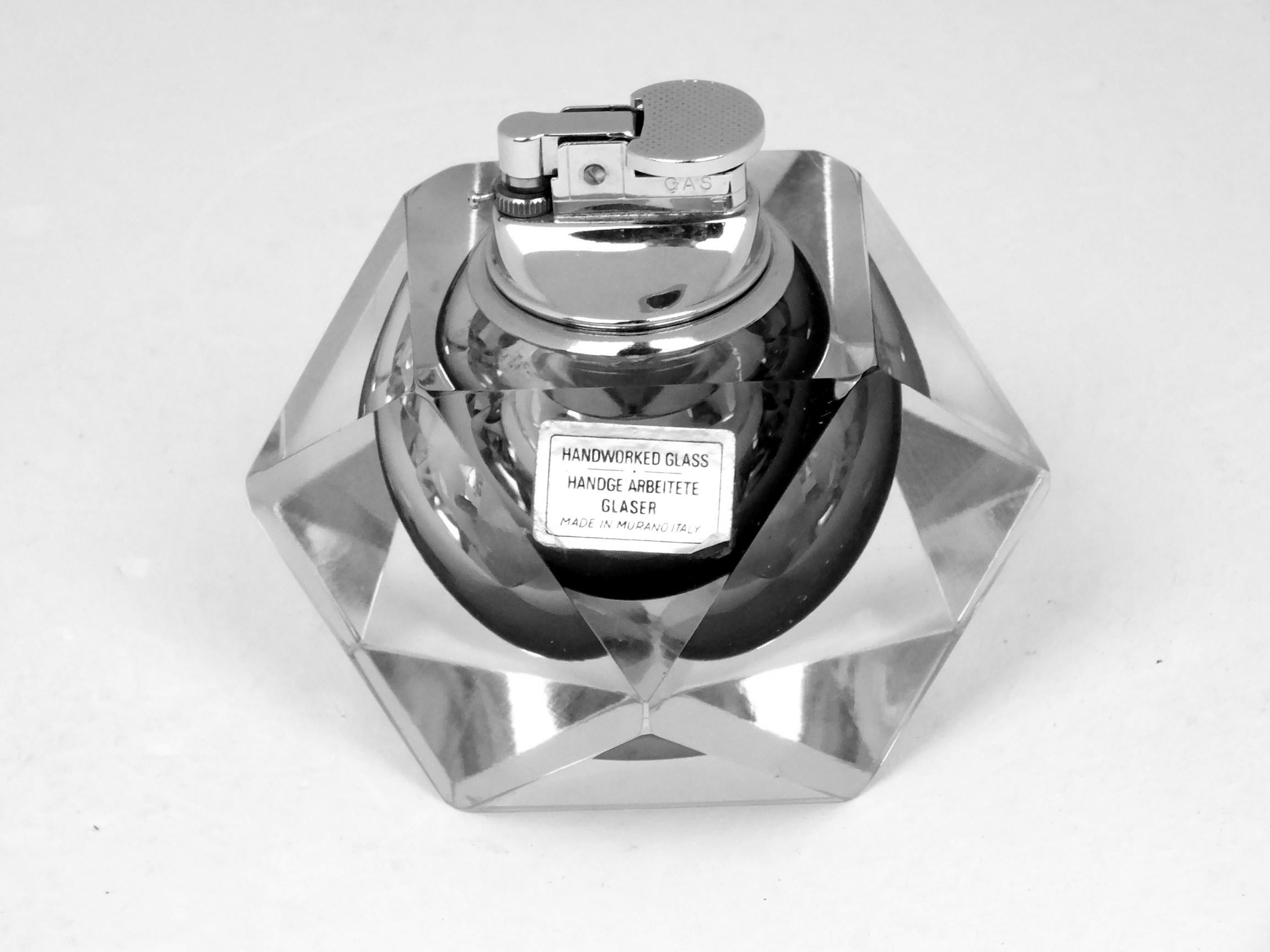 Seguso Italy production by Flavio Poli design in years '70 glass lighter For Sale 4
