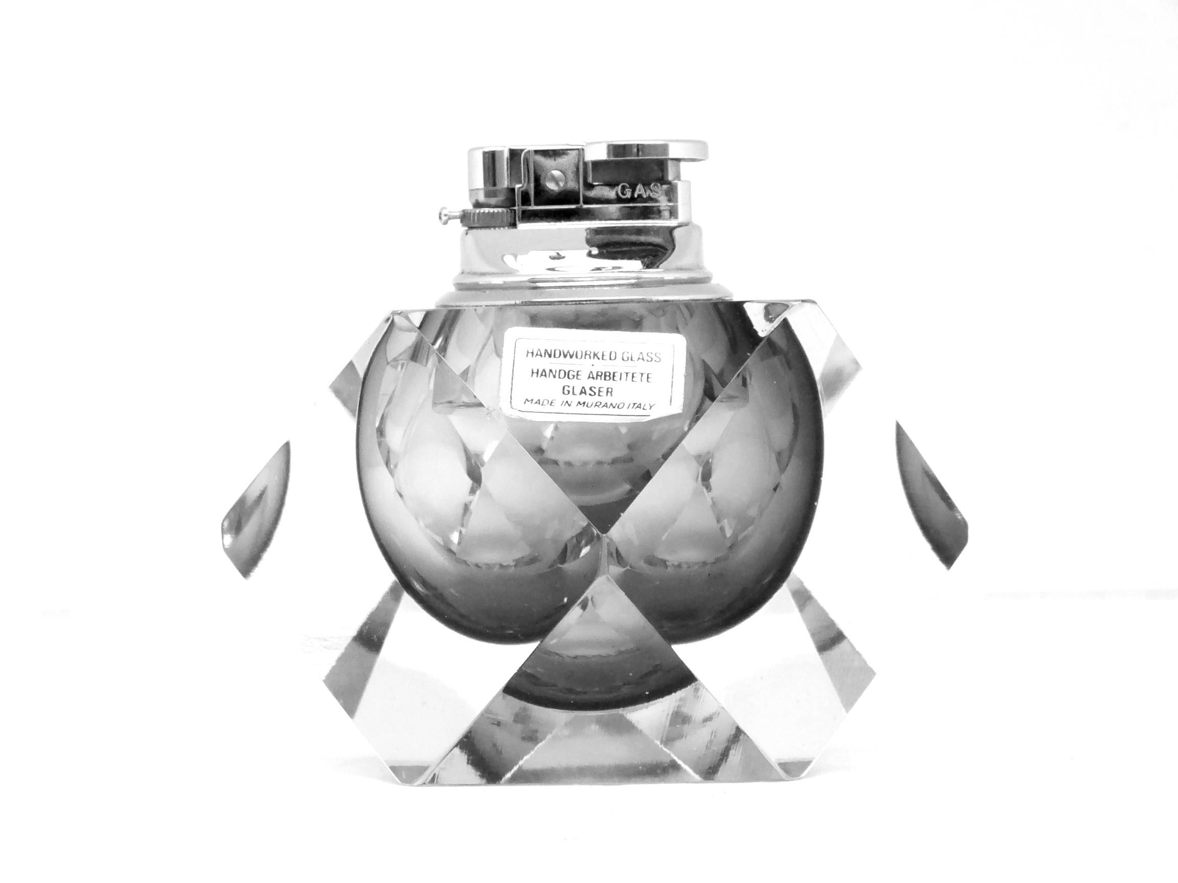 Seguso Italy production by Flavio Poli design in years '70 glass lighter For Sale 5