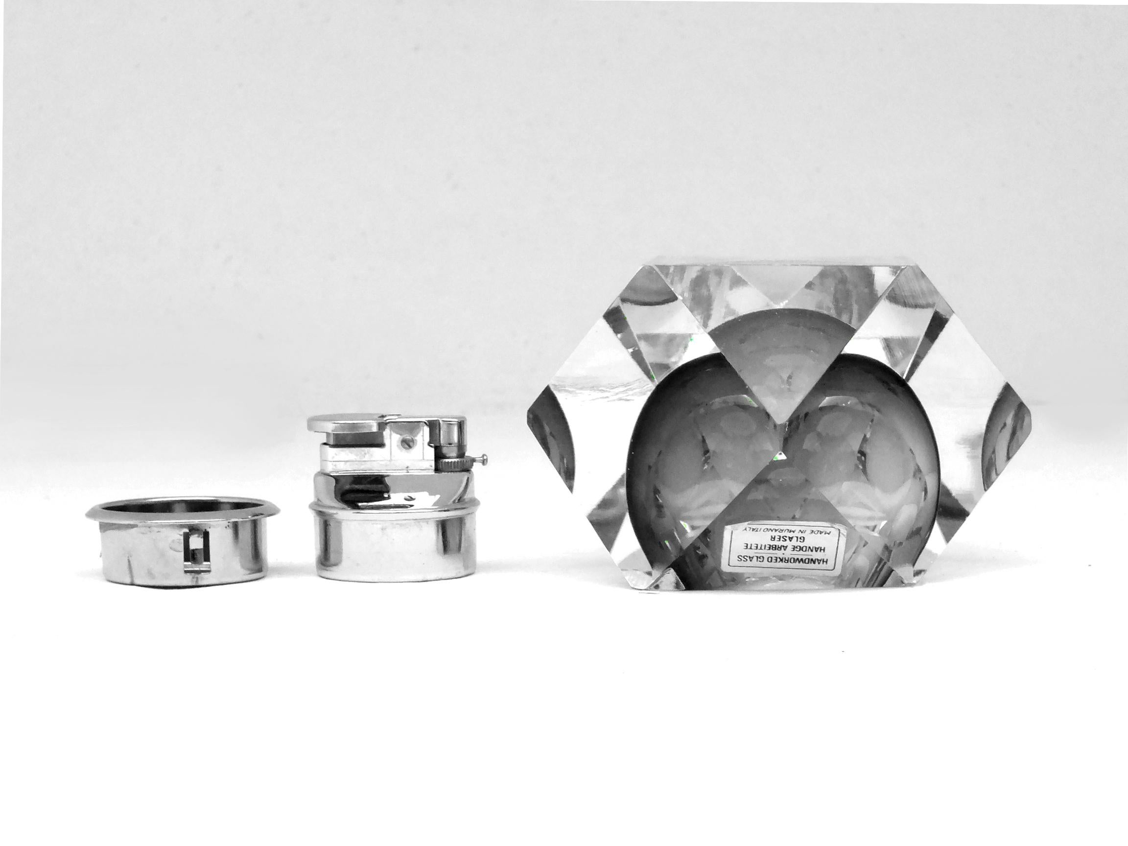 Seguso Italy production by Flavio Poli design in years '70 glass lighter For Sale 1