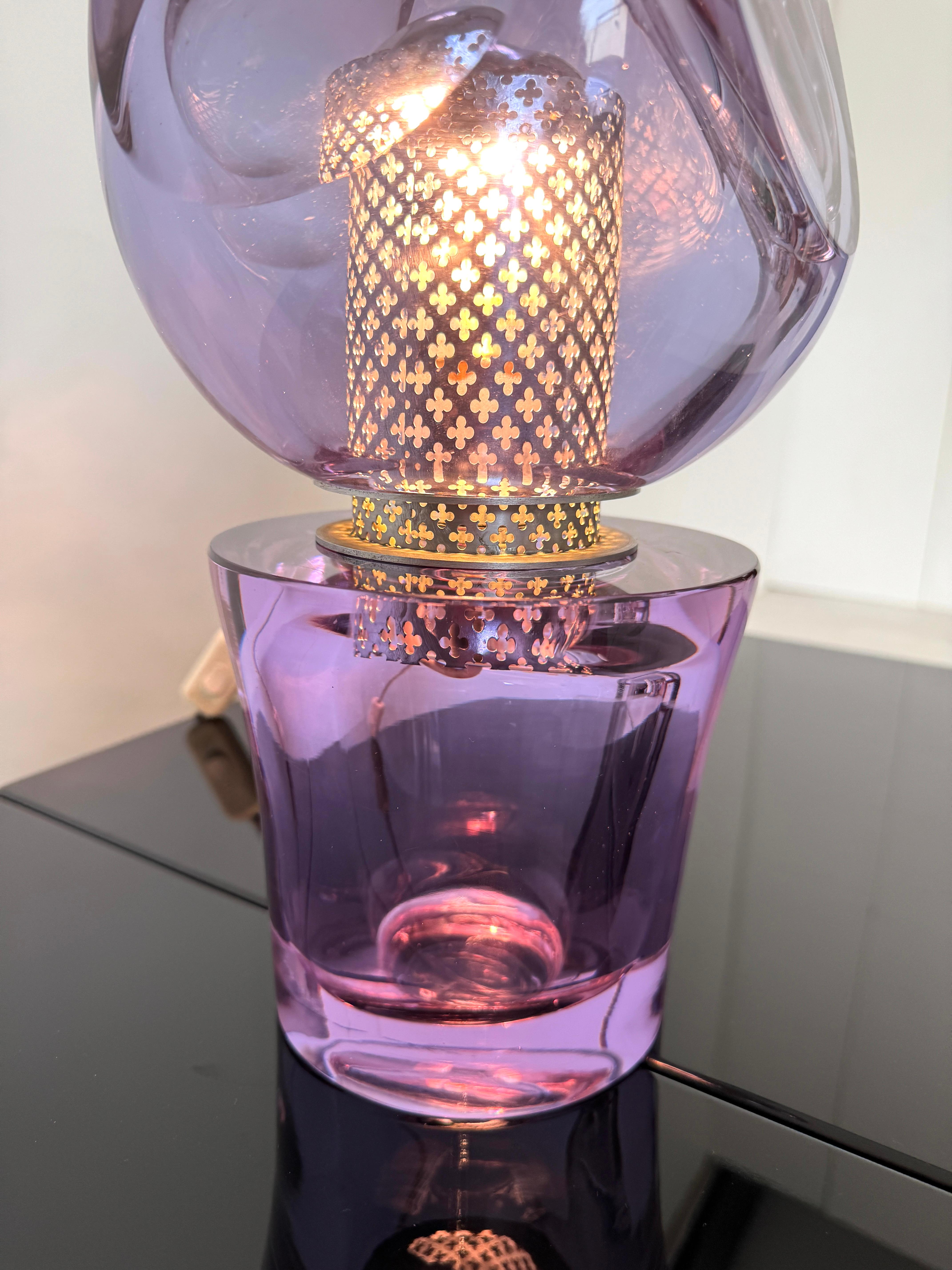 Steel Seguso, Table lamp mod. 14092, 1960s For Sale