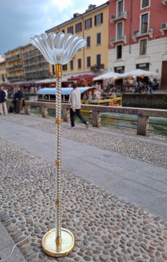 SEGUSO LAMPADA DA Terra vETRO DI MURANO OTTONE 1950 ITALY
