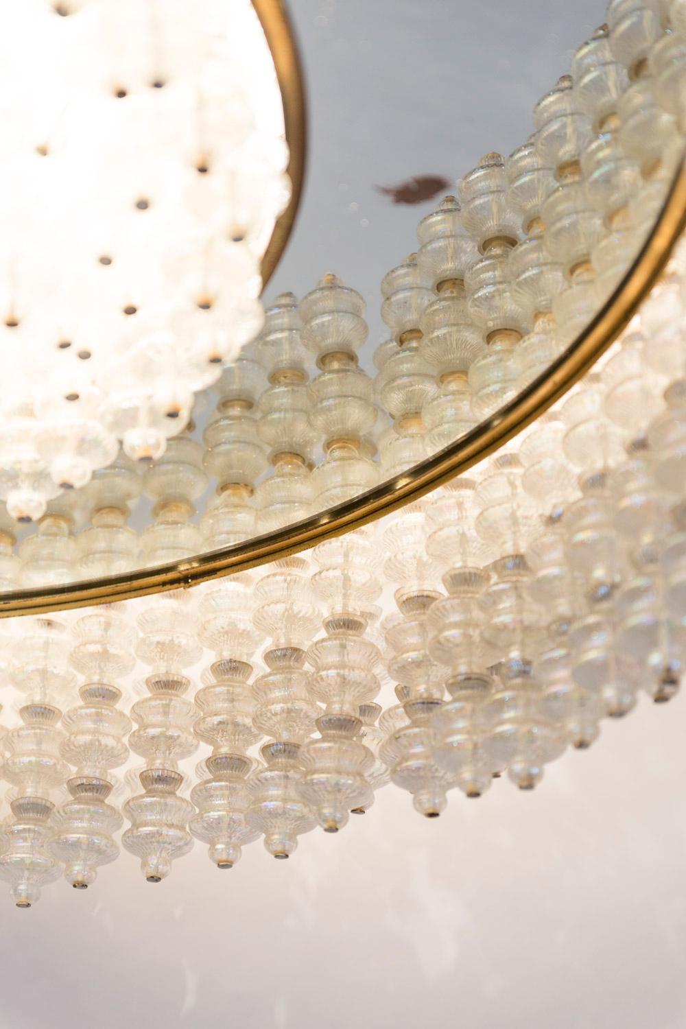 European Seguso, Large Chandelier in Murano Glass, 1950s