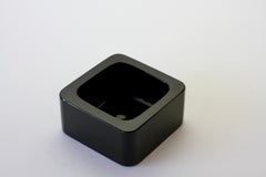 Seguso Large Springer Style Square Black Murano Glass Bowl Dish Ashtray 1980s