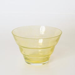 Seguso Large Yellow Murano "Pelugoso" Glass Bowl or Decorative Vase, Italy 1960s