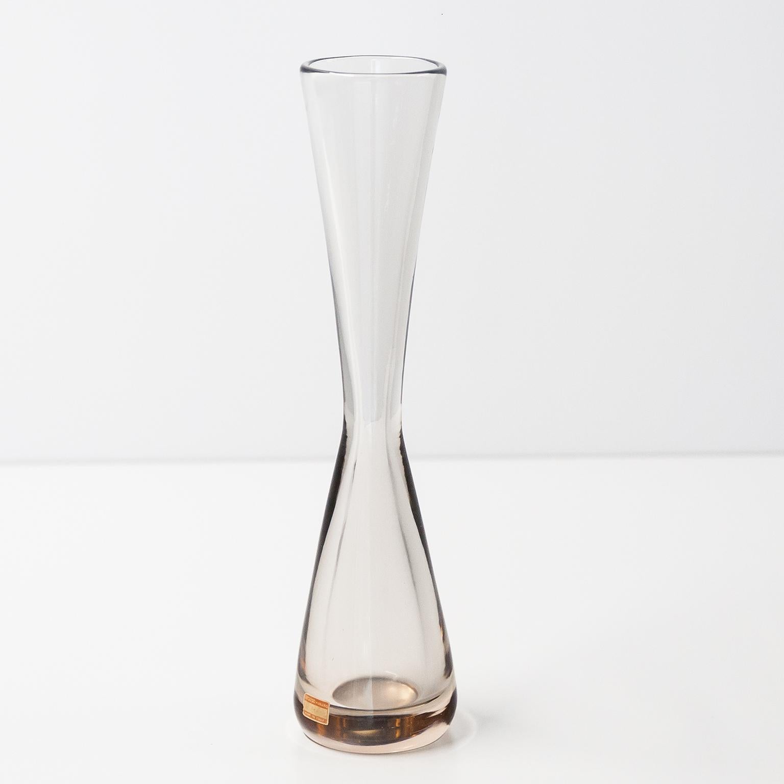 Italiano Seguso Light Purple Bottle Vase Signed in vendita
