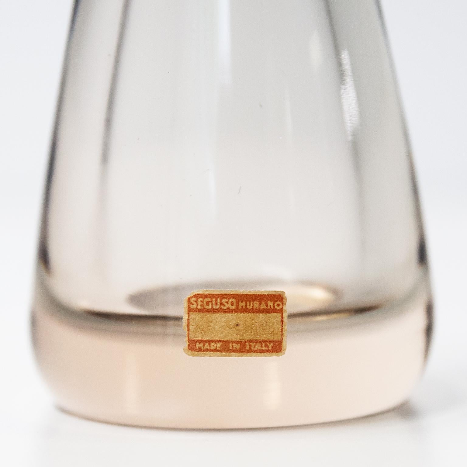 Seguso Light Purple Bottle Vase Signed In condizioni buone in vendita a Munich, DE