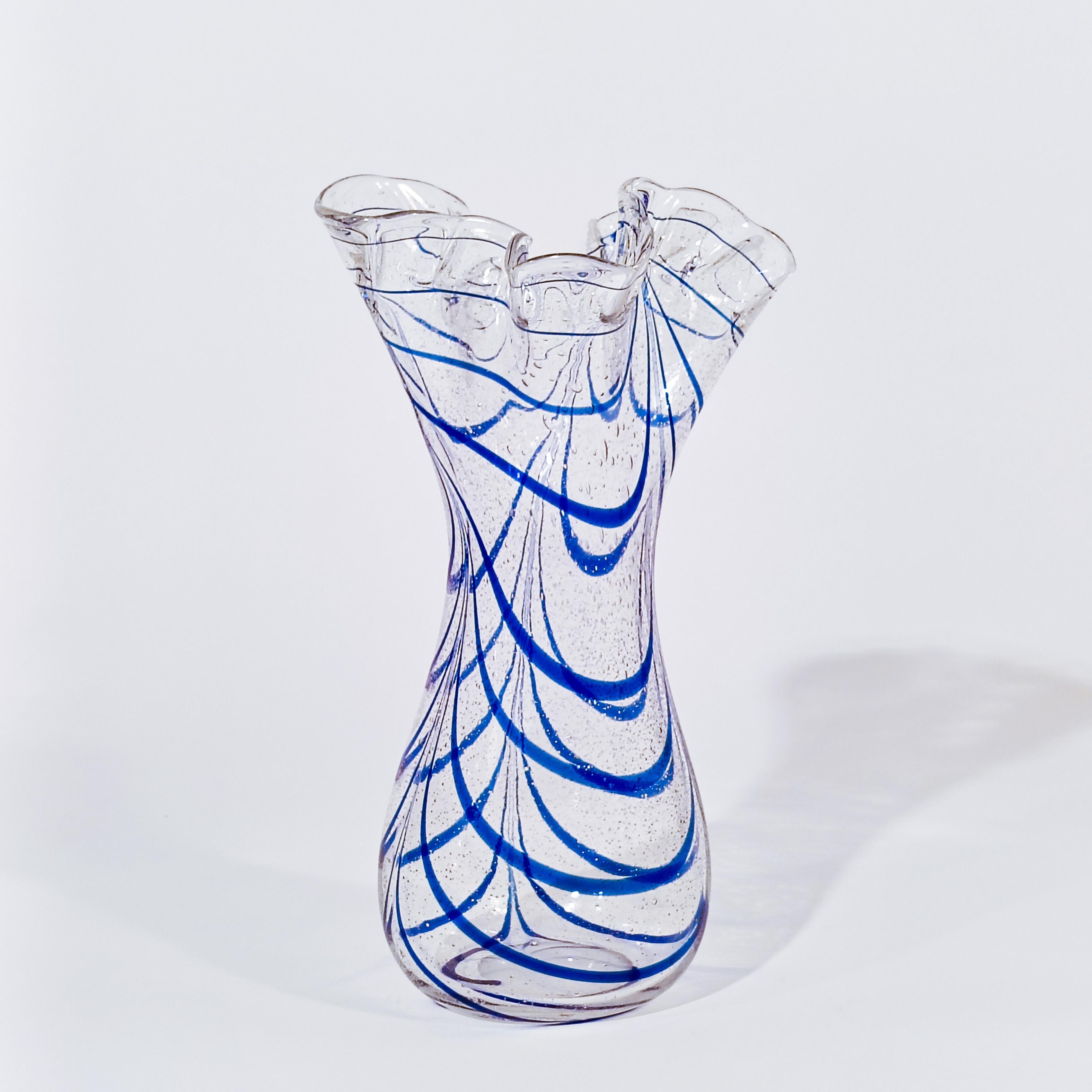 Seguso. Vaso di metà secolo in vetro di Murano soffiato a mano, Italia, anni '50 In condizioni ottime in vendita a SANT ADRIÀ DE BESÒS, ES