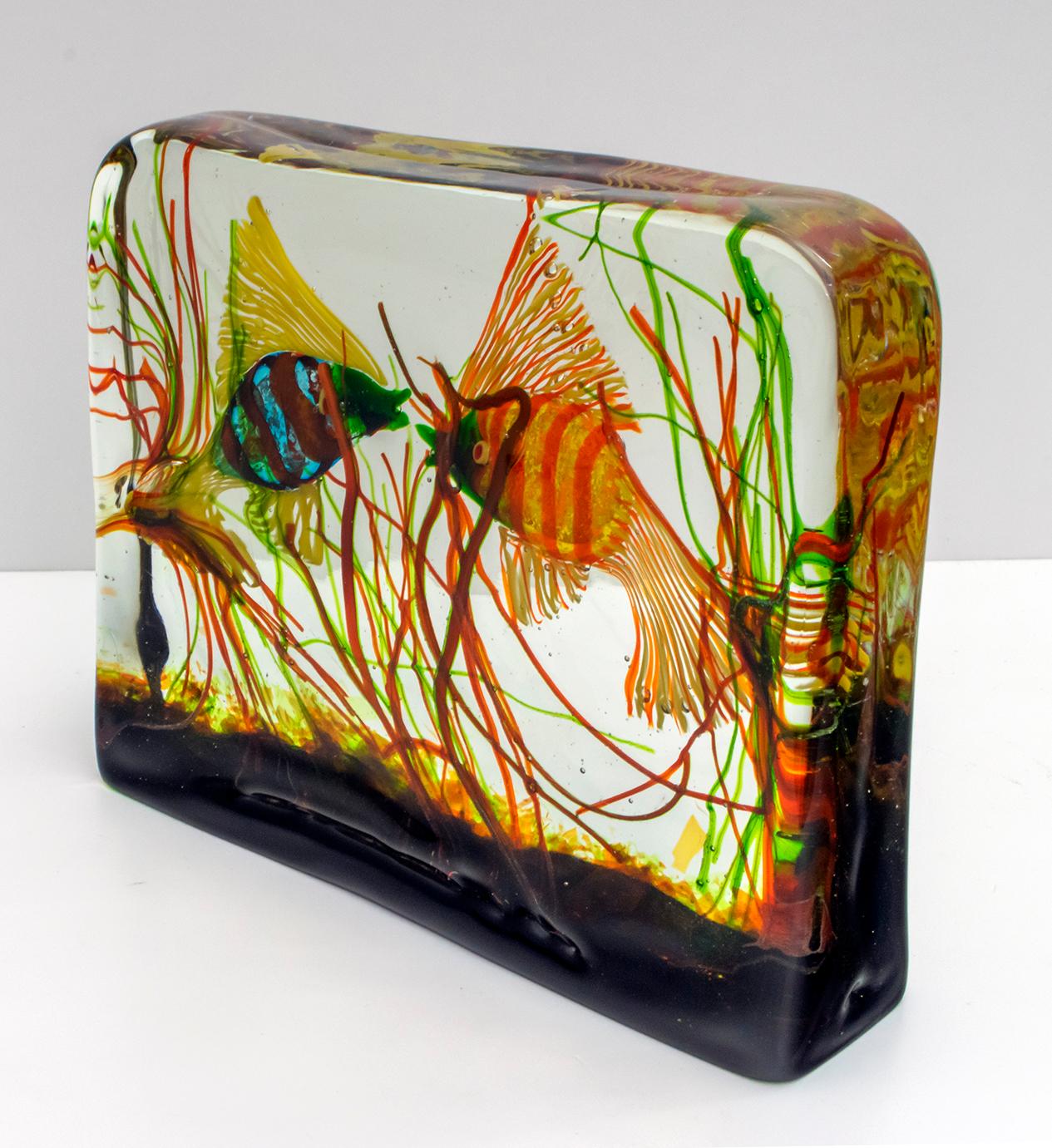 Seguso Mid-Century Modern Italian Murano Glass Aquarium, 1950s In Good Condition In Puglia, Puglia