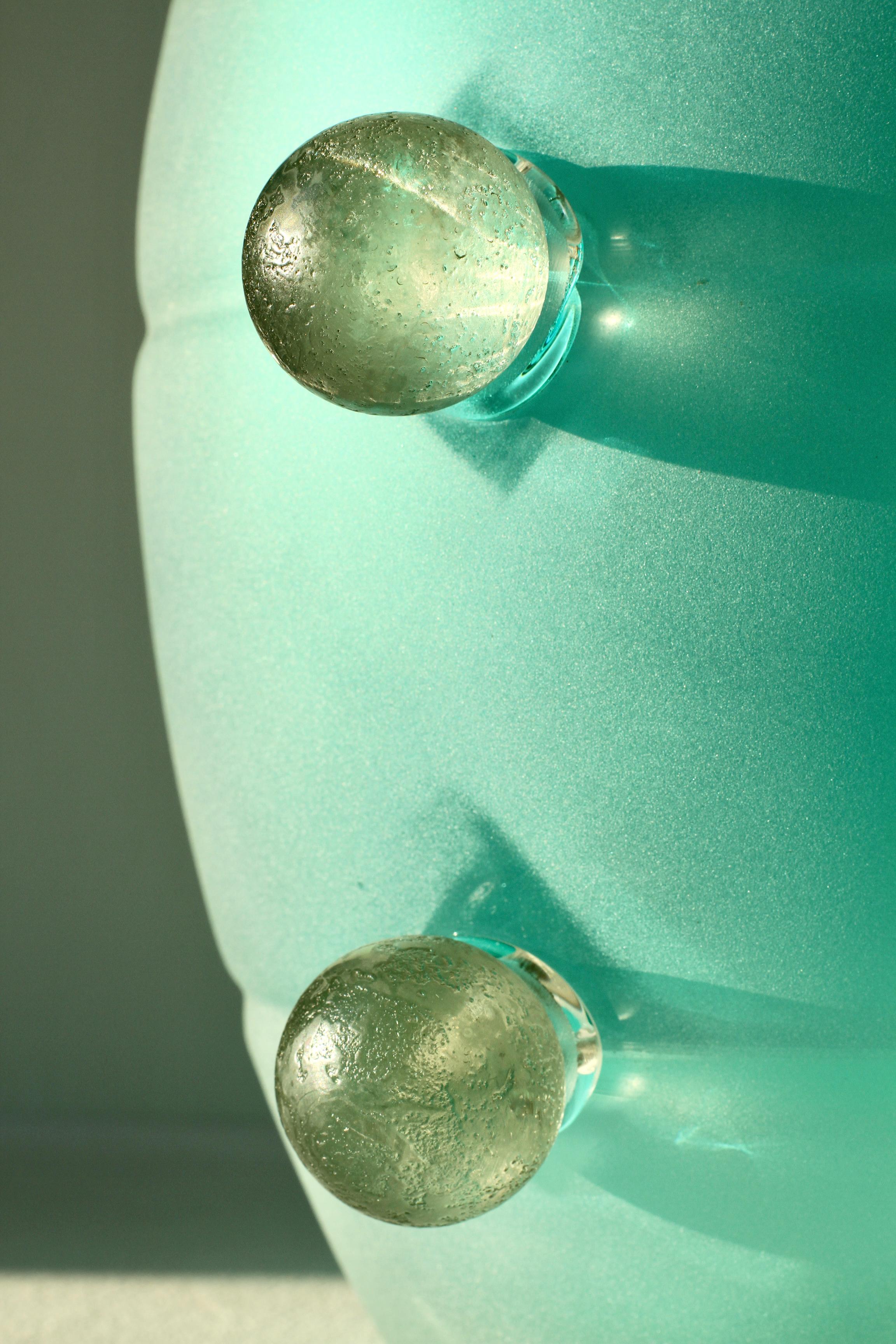 Seguso Moderno de mediados de siglo Gran jarrón de cristal de Murano verde italiano texturado Años 80 en venta 12