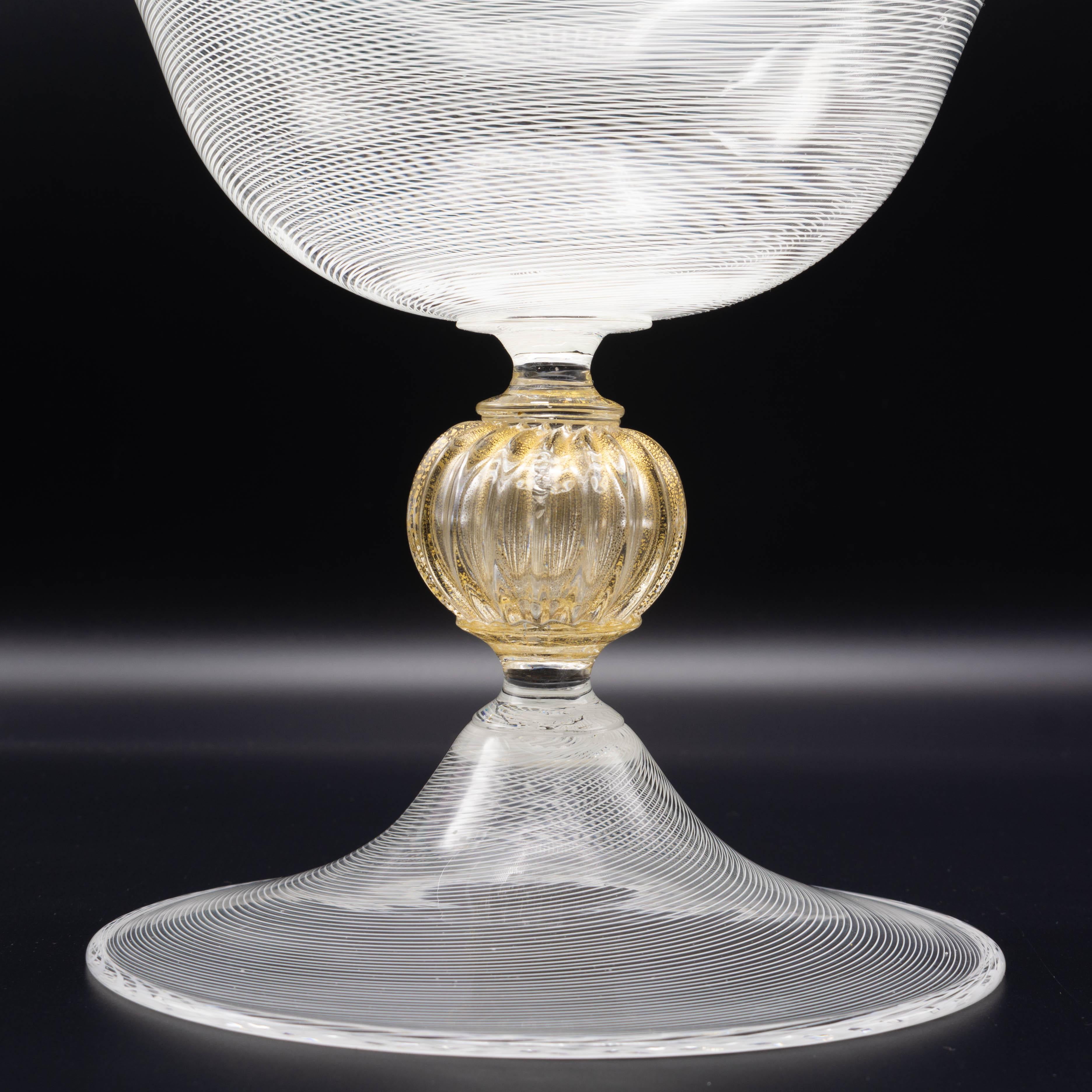 Seguso Mid Century Murano Glas Schale mit Fuß im Zustand „Gut“ im Angebot in Winter Park, FL