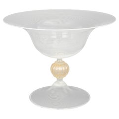 Seguso Mid Century Murano Glass Footed Bowl