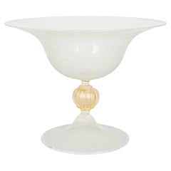 Seguso Mid Century Murano Glass Footed Bowl