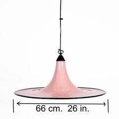 Seguso Midcentury Pink and Black Murano Glass Marble Effect Chandelier, 1970s