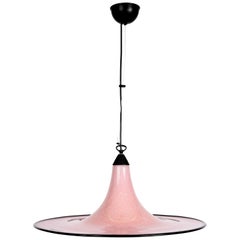 Seguso Midcentury Pink and Black Murano Glass Marble Effect Chandelier, 1970s