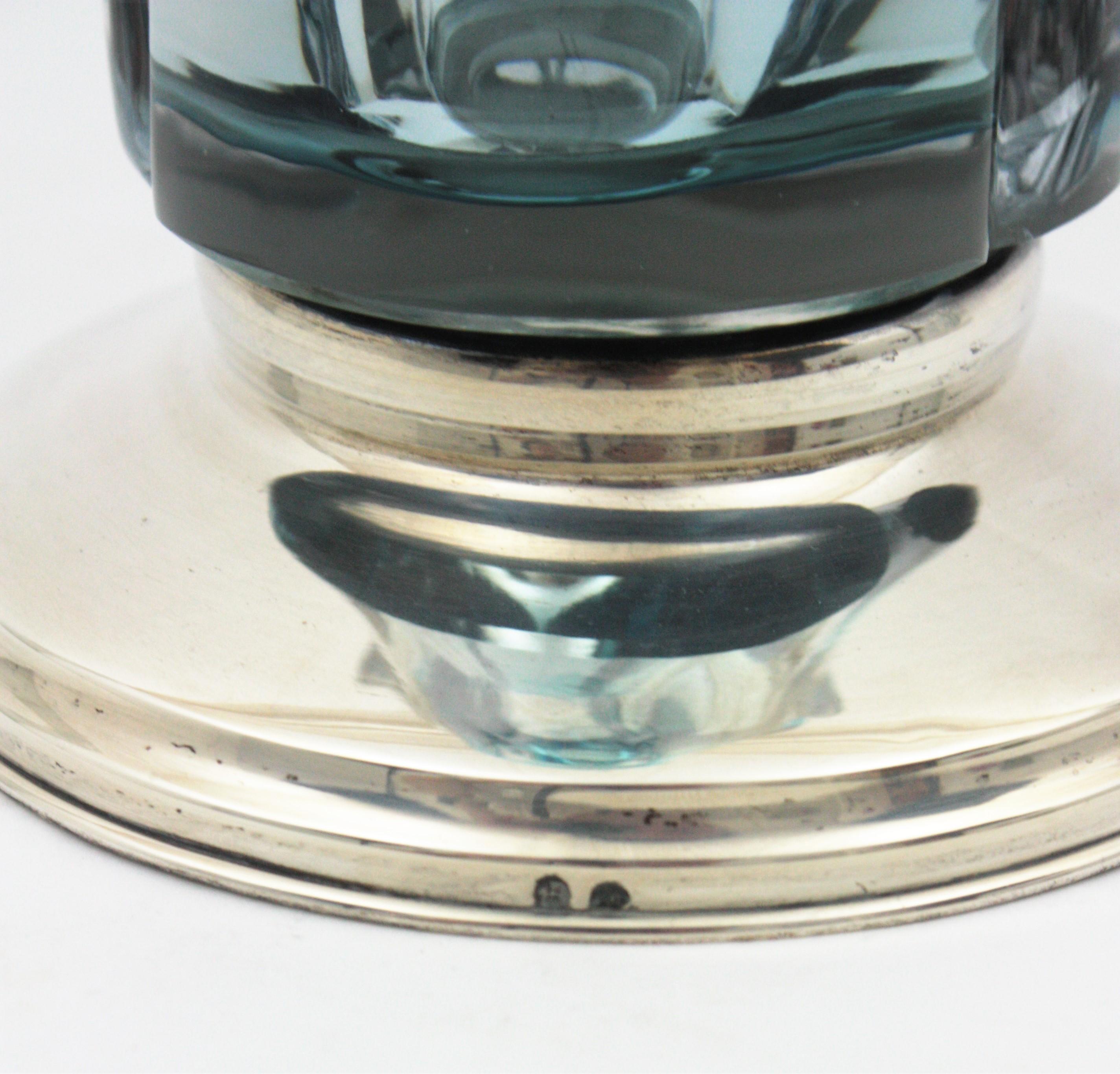 Seguso Murano Blue Sommerso Pulled Art Glass Vase, 1960s  For Sale 6