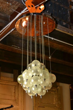 Murano Glass Bubble Chandelier with Chains, Mid-20th Century
