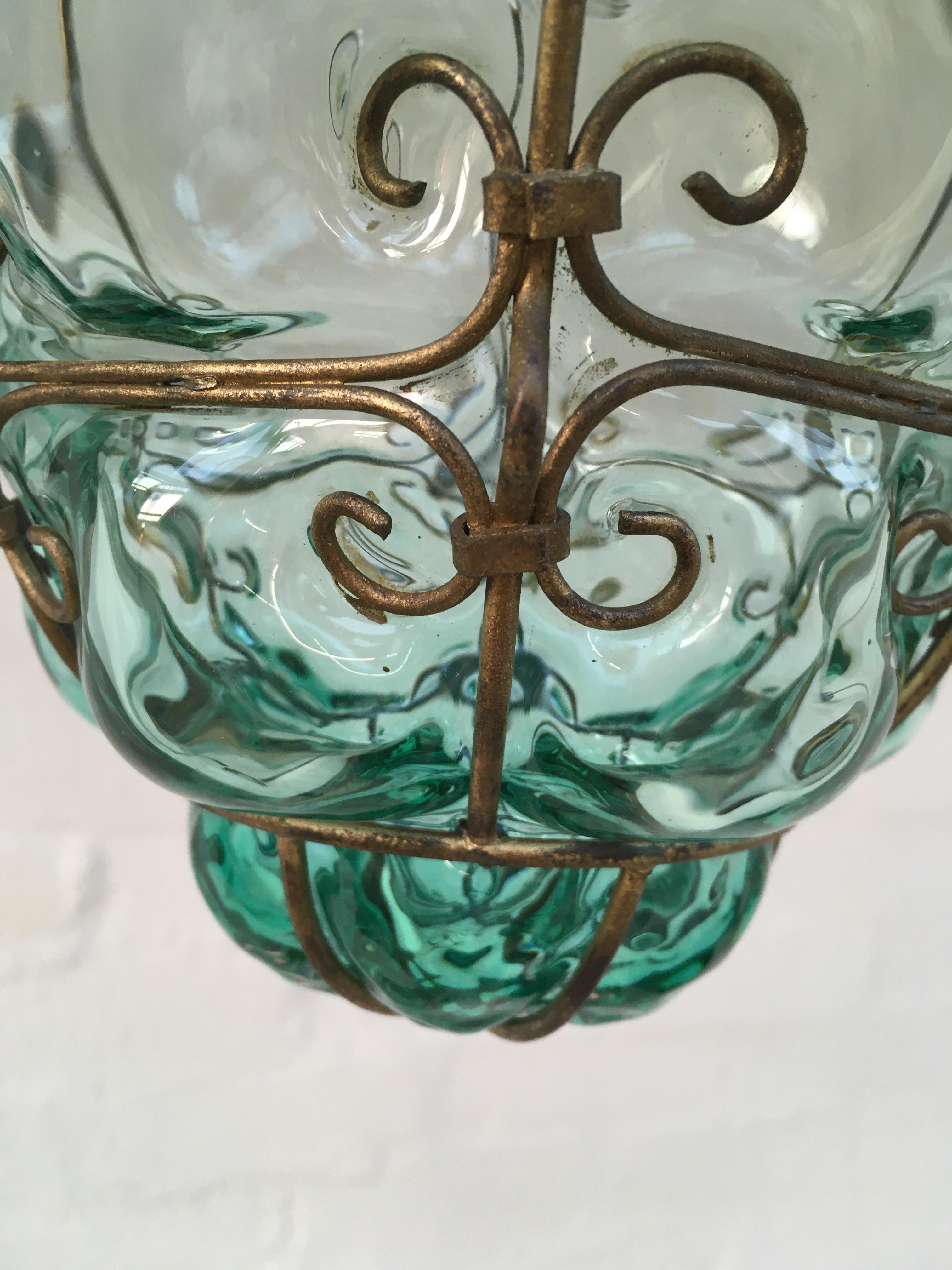 murano caged glass lamp