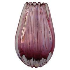 Jarrón de cristal de arándano Seguso Murano