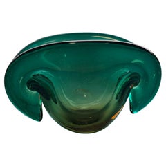 Vintage Seguso Murano Glass  1960s Clam shaped Shell Bowl, Italy