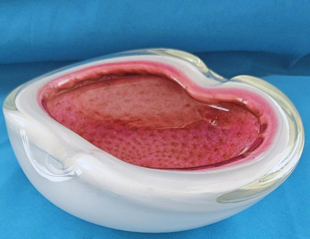 Seguso Coupe en verre de Murano, verre ciselé avec Bullicante et Polveri d'or en vente 2