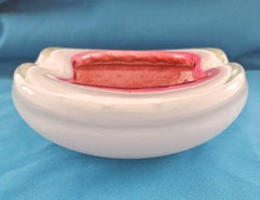 Murano Glass Bowl by Seguso, Cased Glass with Bullicante, Italy, 1960s