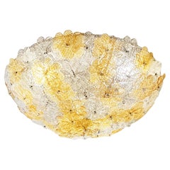 Seguso Murano Glas Blume Flush Mount Leuchte, 1960er Jahre