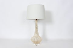 Seguso Murano Glass Golden Iridescent Table Lamp, 1950's