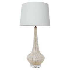 Seguso Murano Glass Golden Iridescent Table Lamp, 1950's