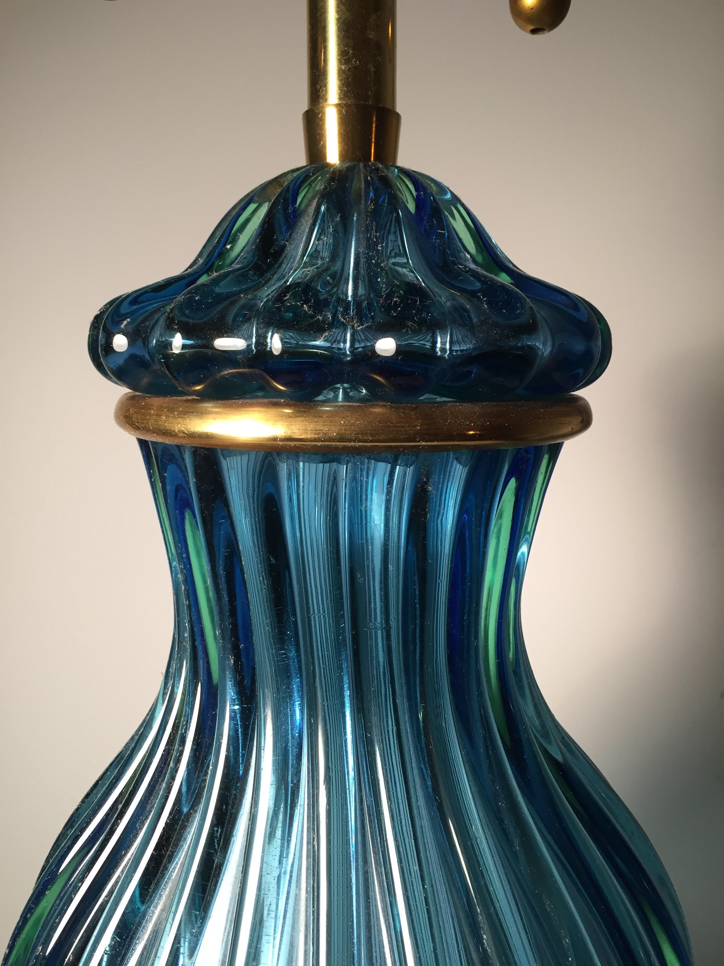 Seguso Murano Glass Lamp In Good Condition In Chicago, IL