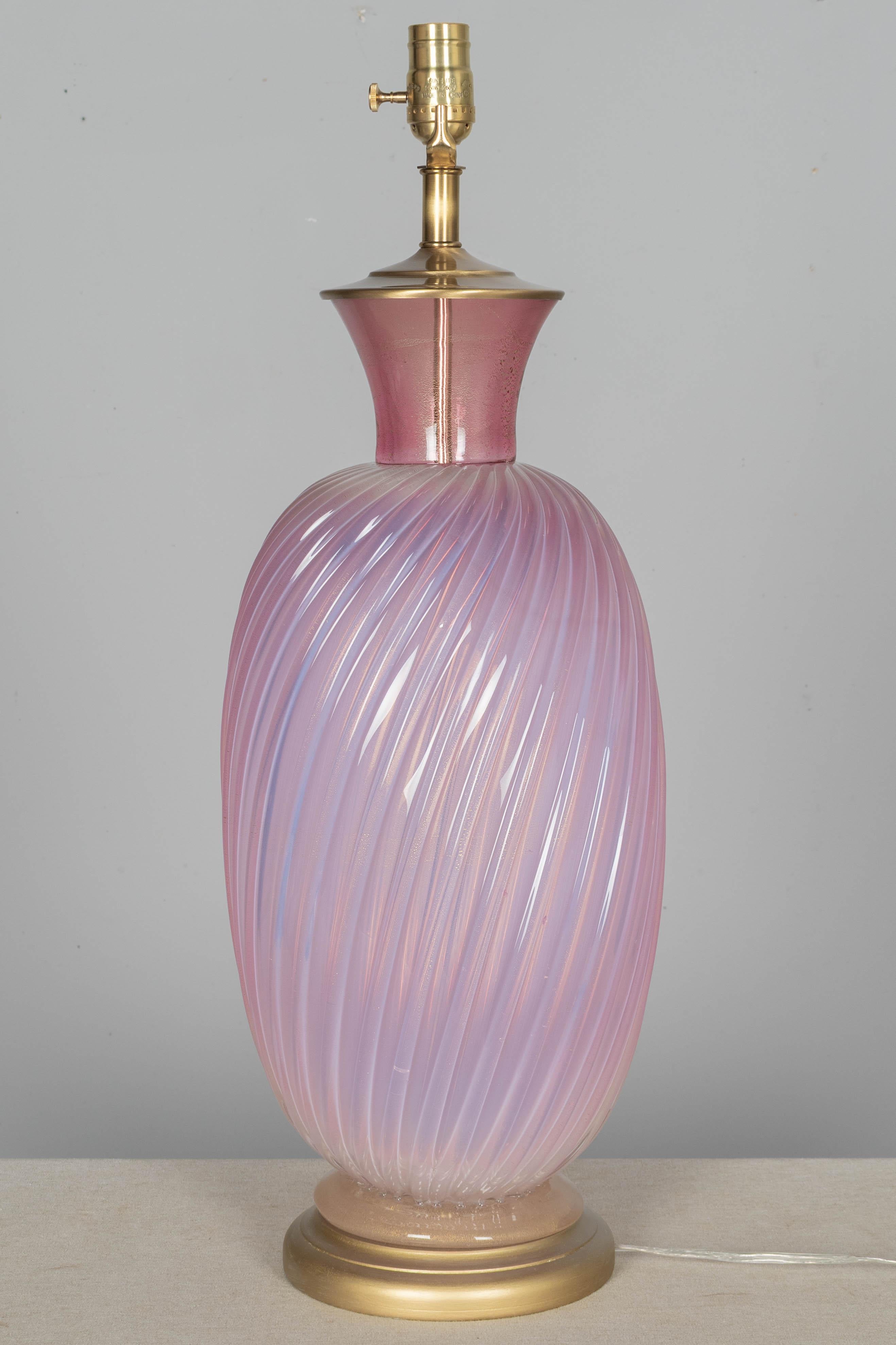 Seguso Murano Glas Mid Century Lampe (Handgefertigt) im Angebot