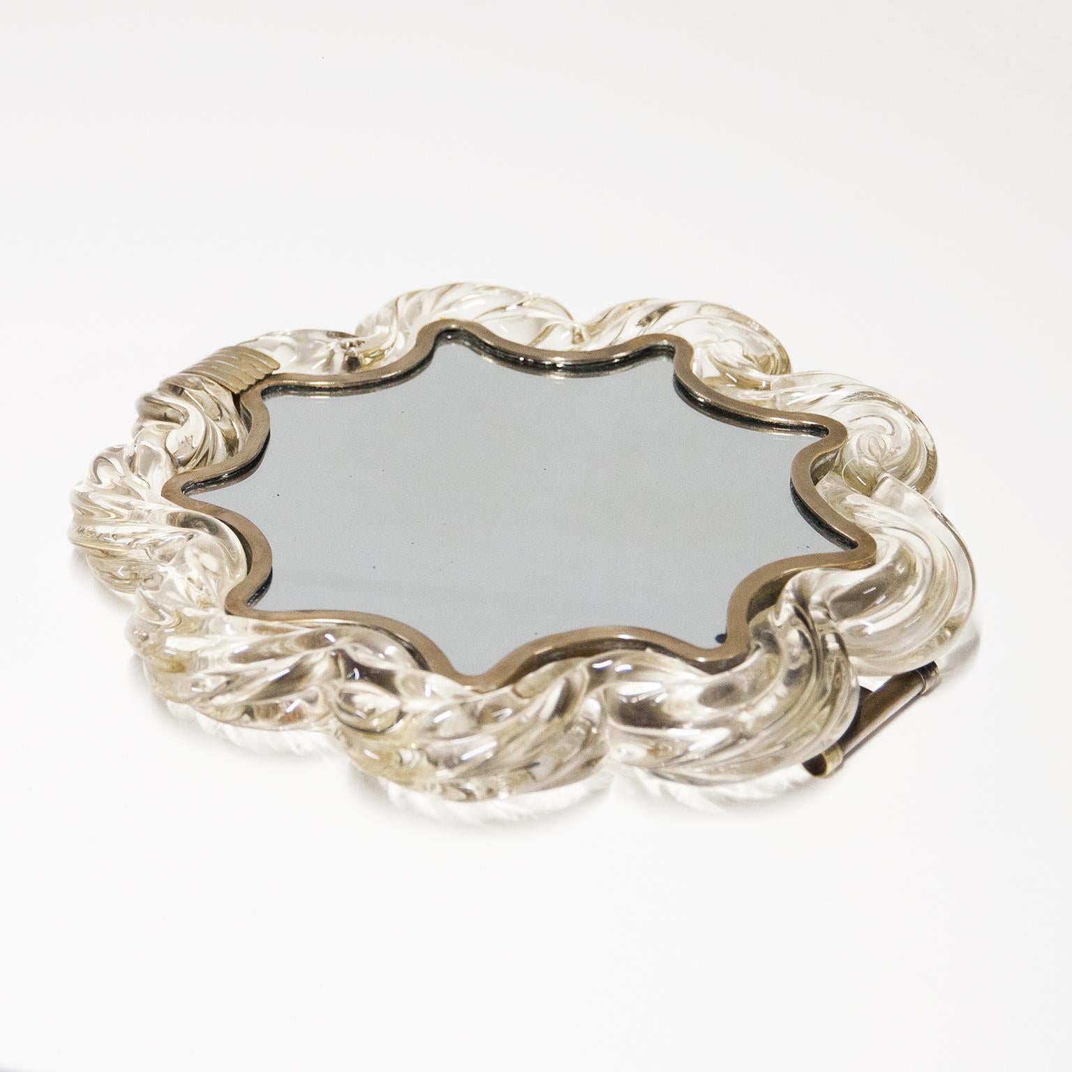 Seguso Murano Glass Picture Frame Vanity Mirror 1950s 1