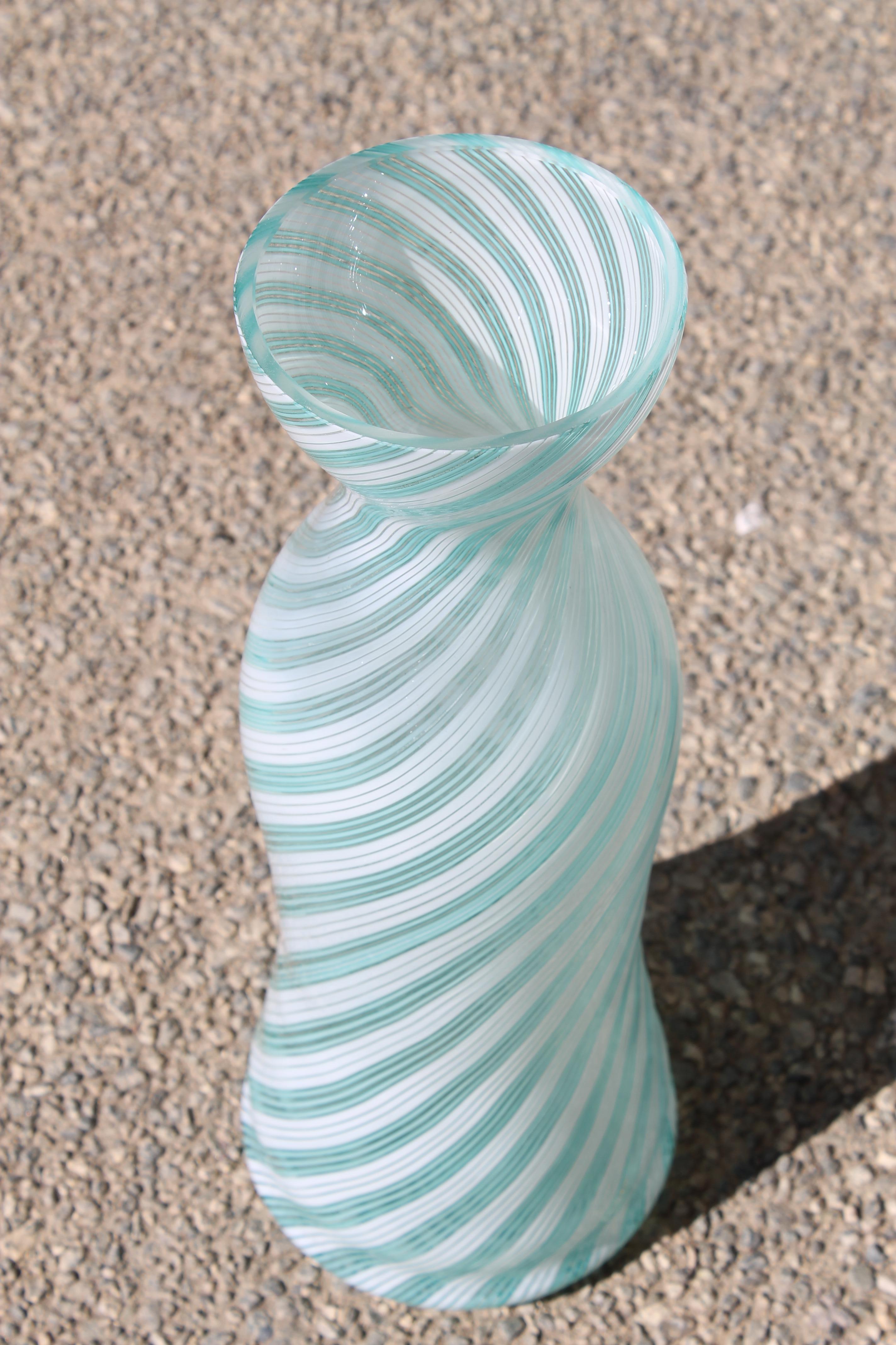 Modern Seguso Murano Glass Vase For Sale