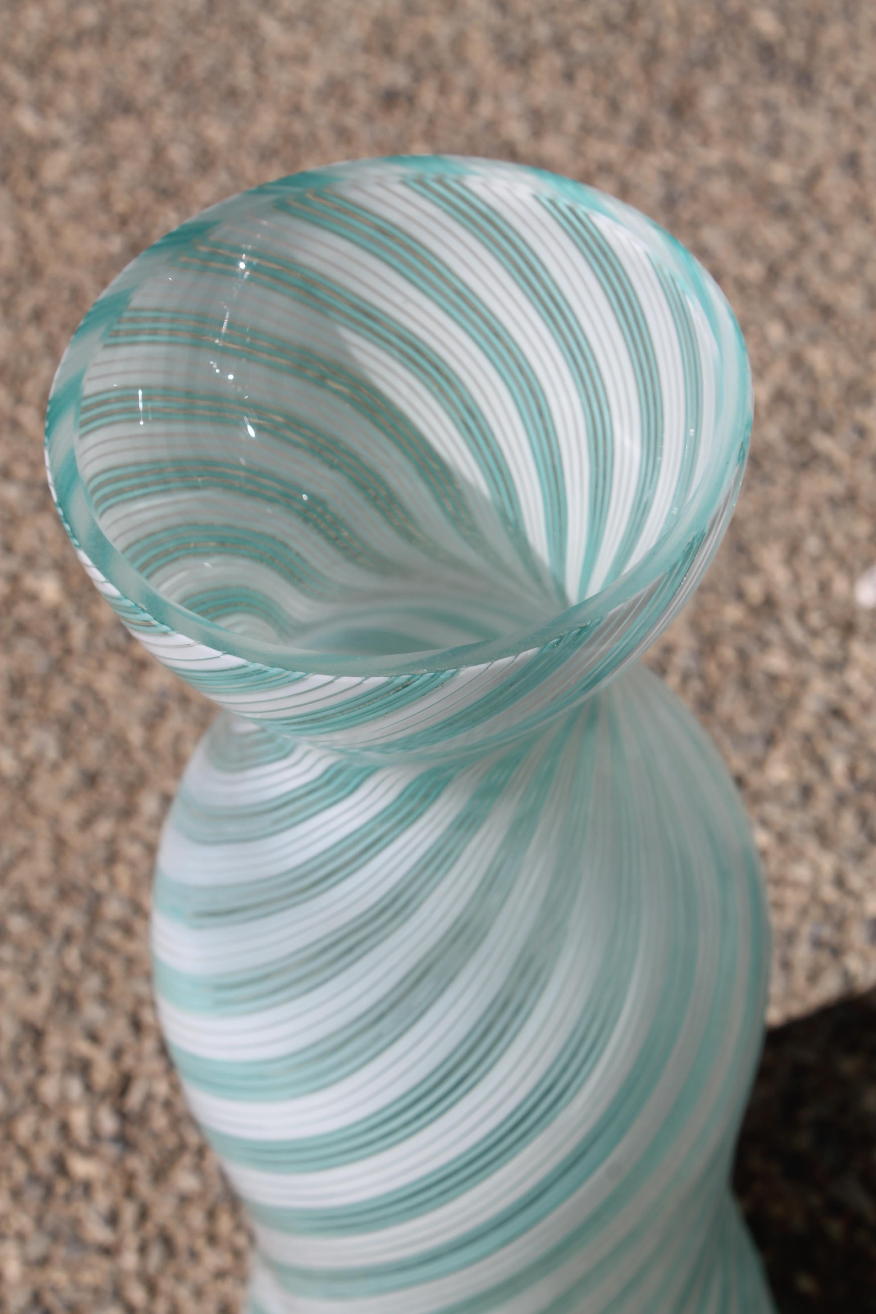 Italian Seguso Murano Glass Vase For Sale