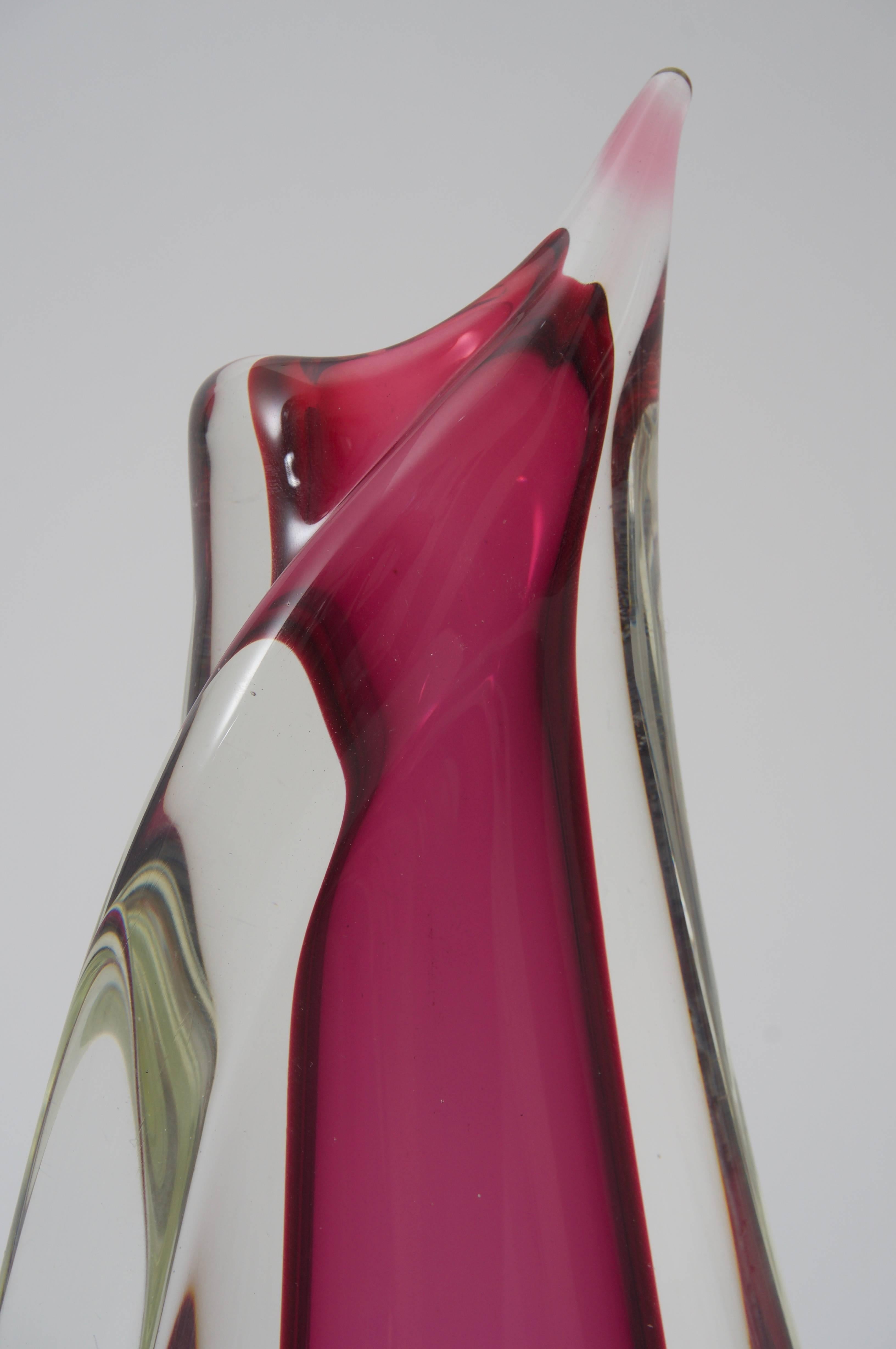 Hand-Crafted Seguso Murano Glass Vase