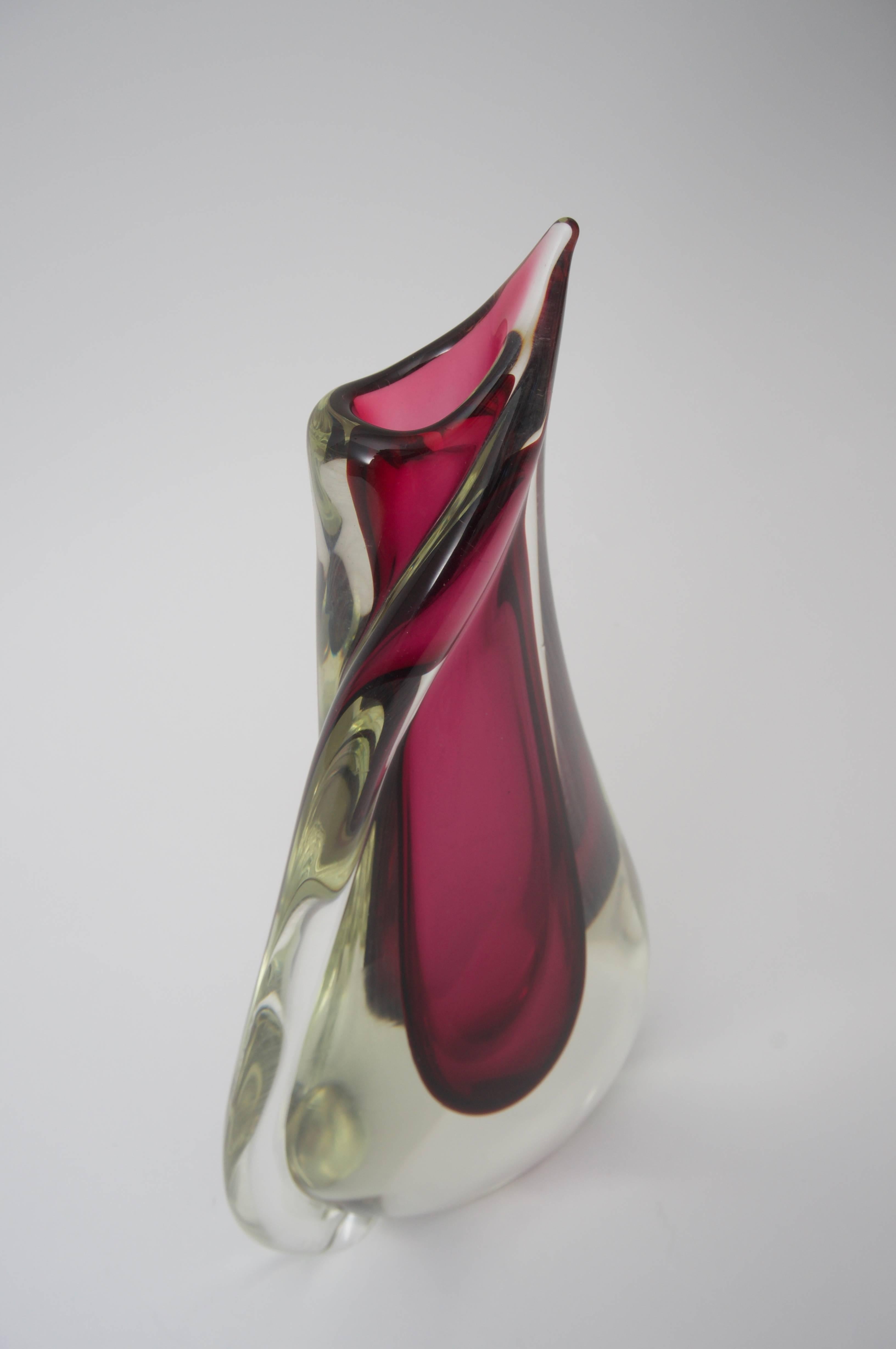 Seguso Murano Glass Vase In Good Condition In West Palm Beach, FL