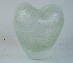 Seguso Murano Heart Shaped  Valentine Vase/Sculpture
