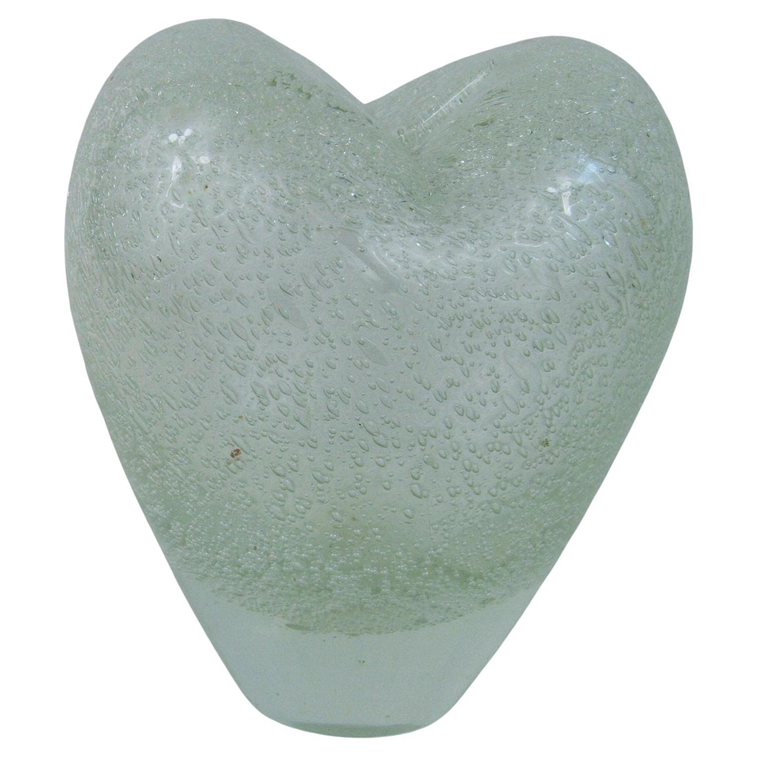 Seguso Murano a forma di cuore  Vaso/Scultura di San Valentino in vendita