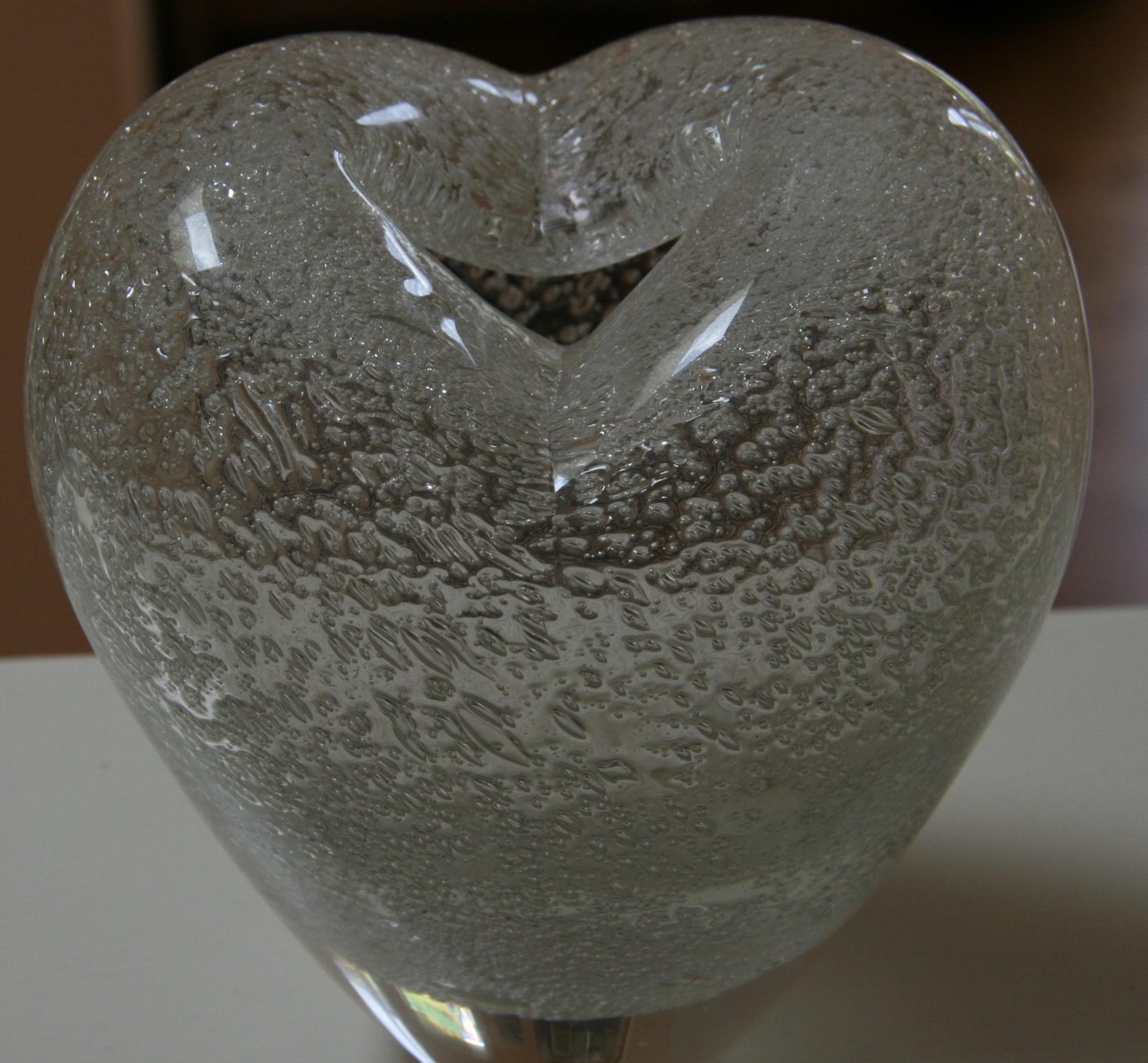 European  Seguso Murano Heart Shaped Vase/Sculpture For Sale