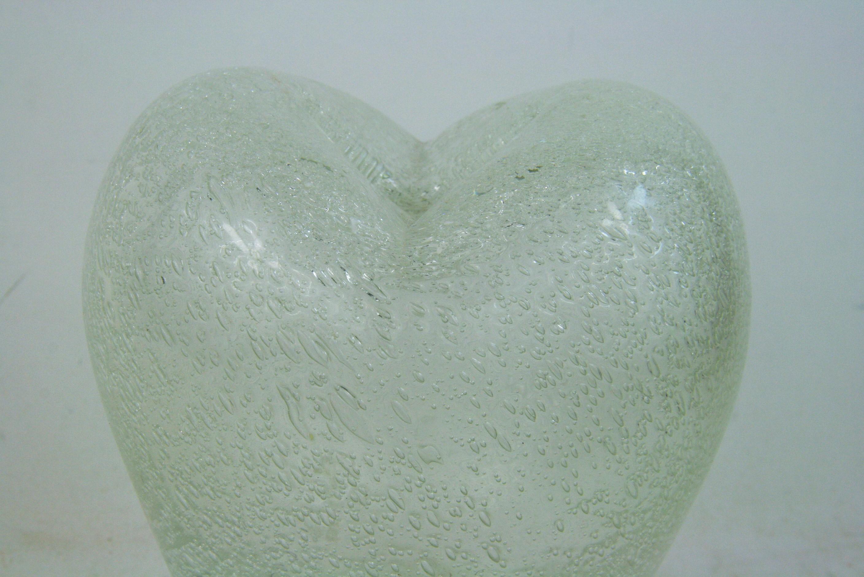 Art Glass  Seguso Murano Heart Shaped Vase/Sculpture For Sale