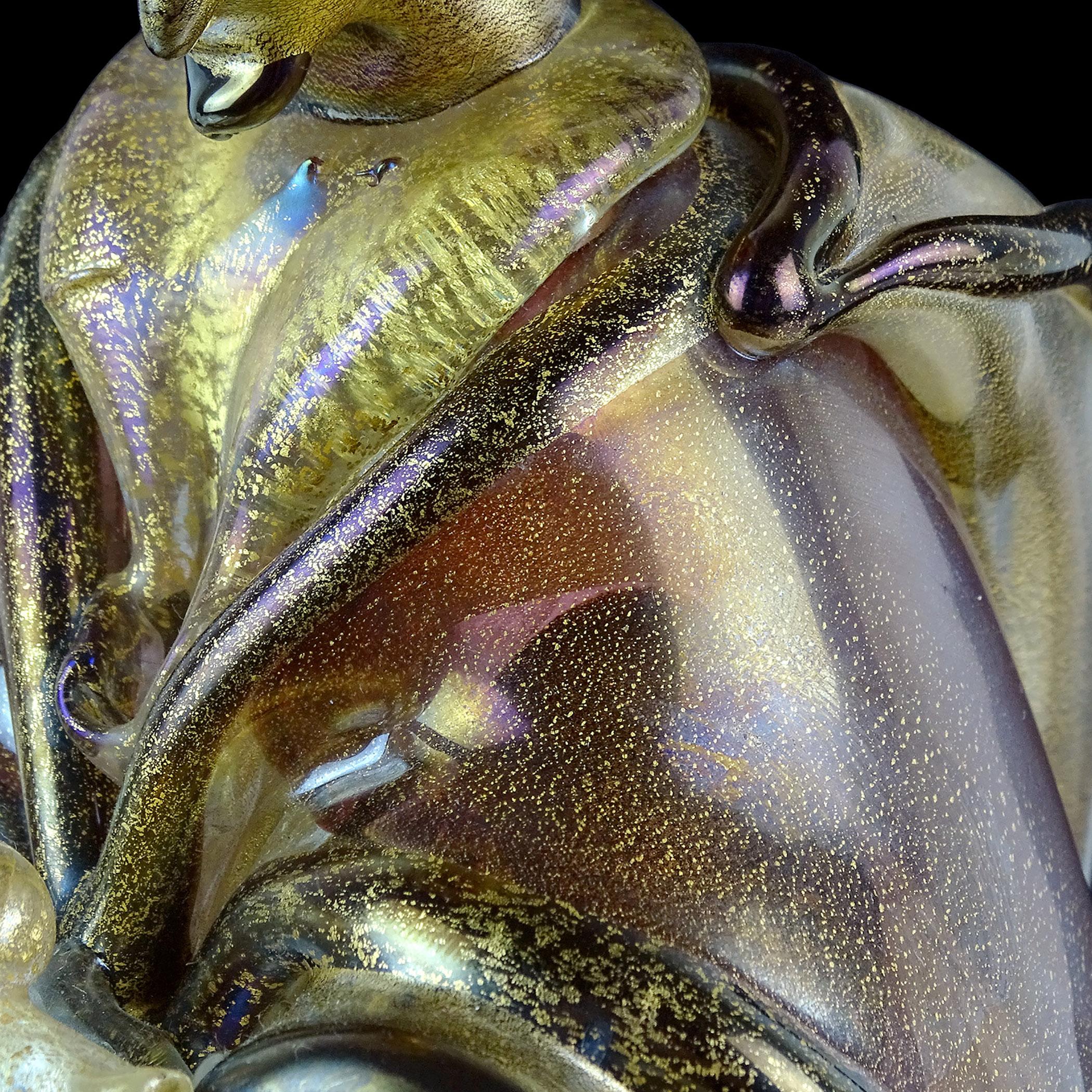 Seguso Murano Iridescente Nero Oro Figura del Presepe di Wiseman in vetro artistico italiano In condizioni buone in vendita a Kissimmee, FL