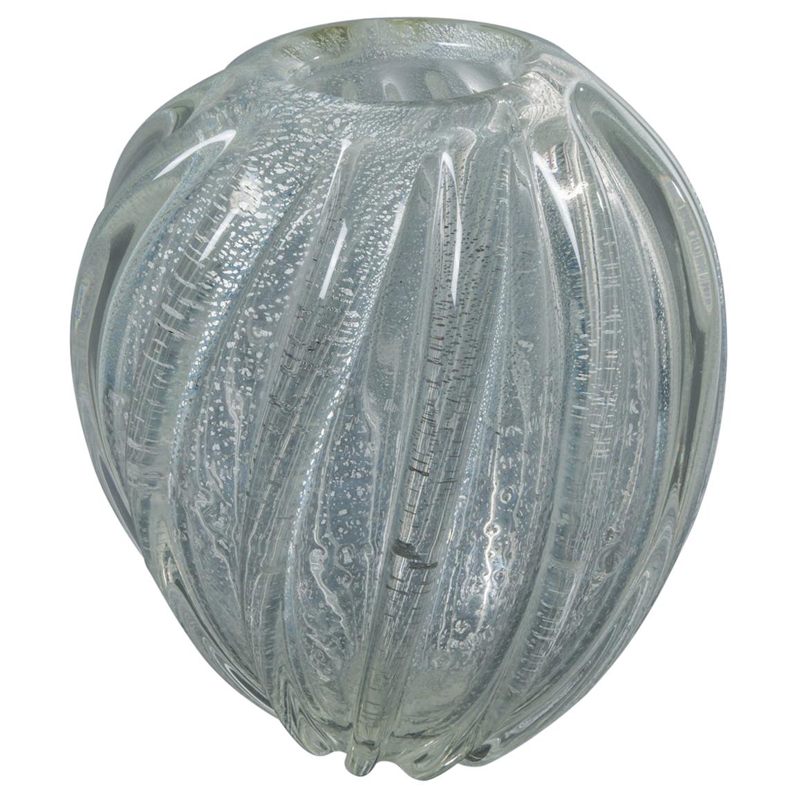 Seguso Murano Italian Glass Vase For Sale