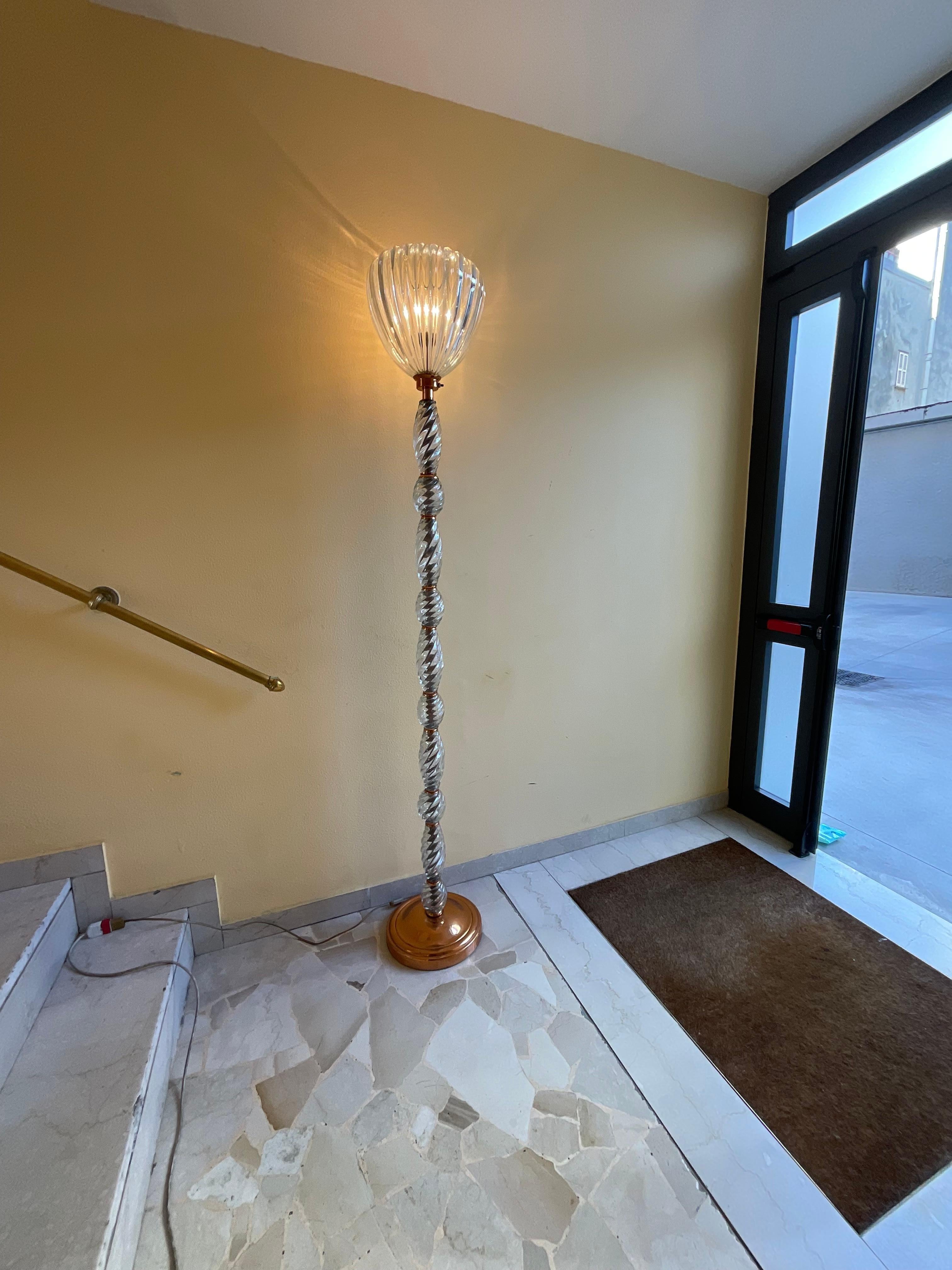 Art Deco Seguso Murano - lampada da terra anni 40 - murano glass - Made in ITALY