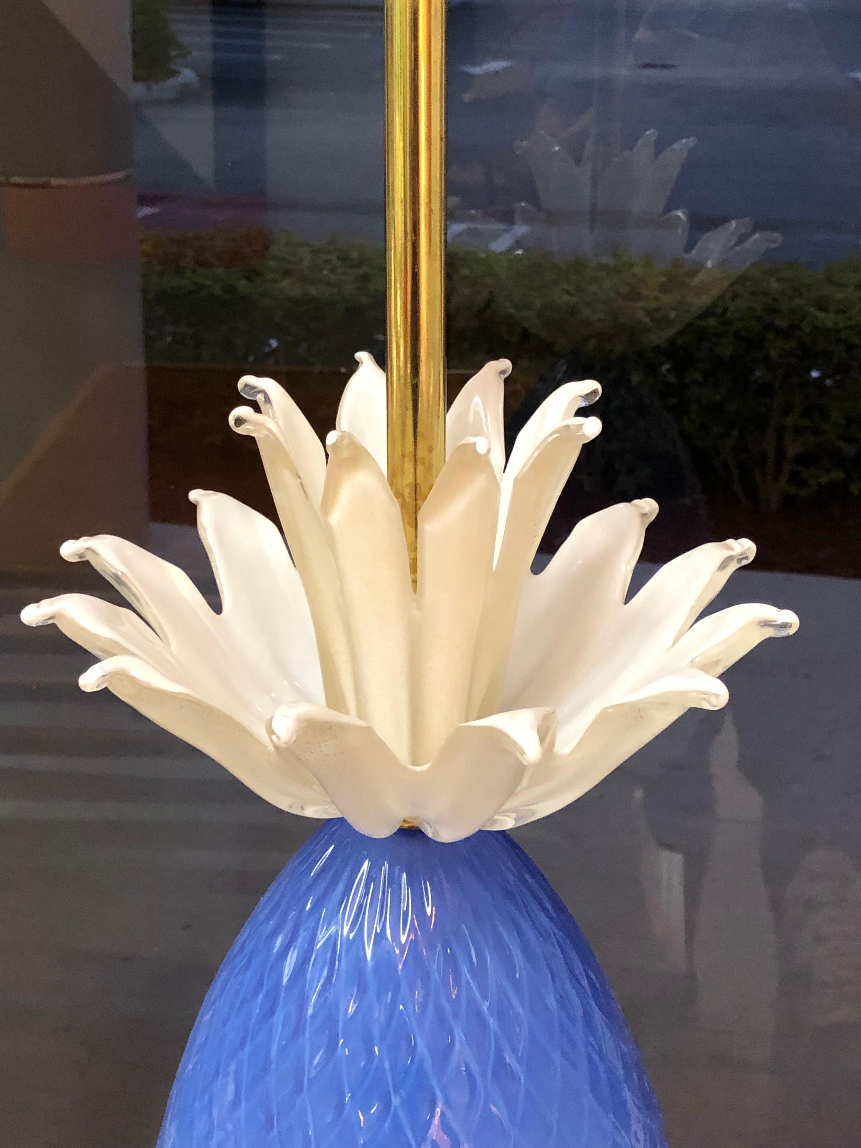 Italian Seguso Murano Large Art Glass Lamp Edited by Marbro, 1960s