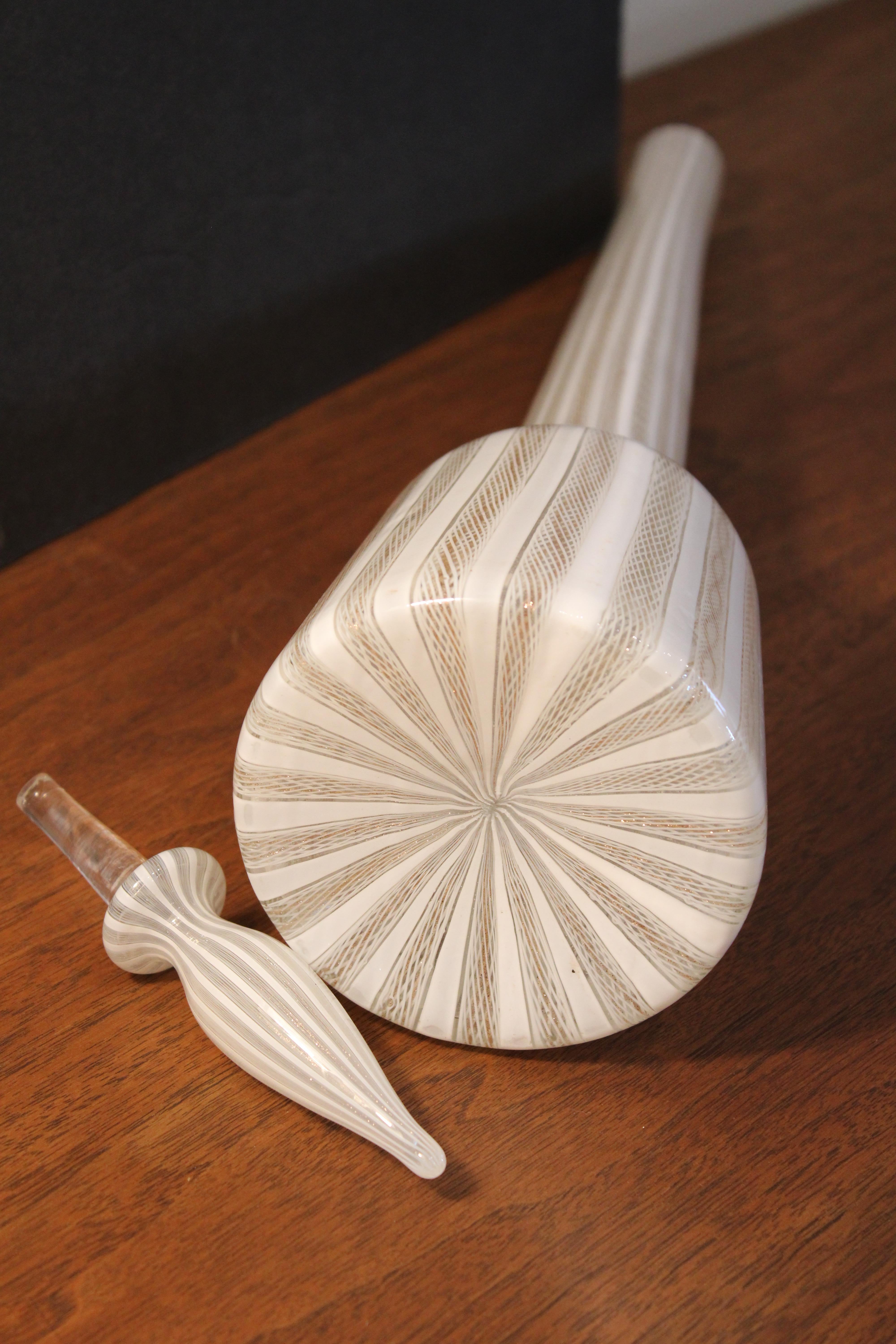 Seguso Murano Latticino Bottle/Decanter with Stopper For Sale 1
